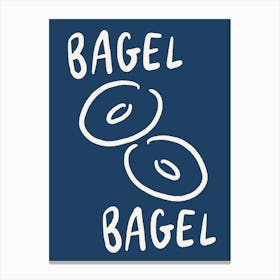 Bagel Bagel blue and cream kitchen Canvas Print