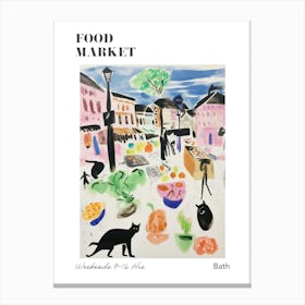 The Food Market In Bath 2 Illustration Poster Canvas Print