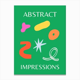 Abstract Impressions Poster 1 Green Canvas Print