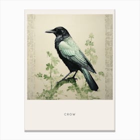 Ohara Koson Inspired Bird Painting Crow 1 Poster Canvas Print