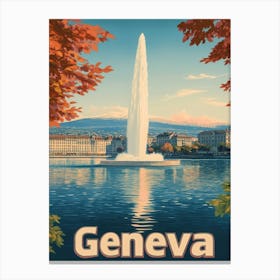 Aihrgdesign A Vintage Travel Poster Of Geneva Canvas Print