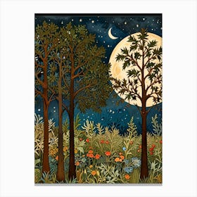 William Morris Moonlight In The Woods 96 Canvas Print