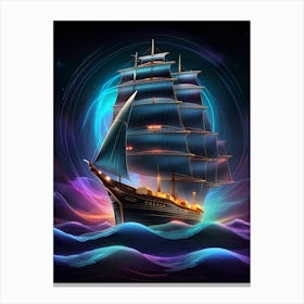 Ship In The Ocean Canvas Print