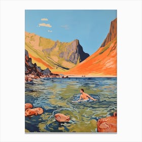 Wild Swimming At Wastwater Cumbria 1 Canvas Print