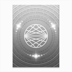 Geometric Glyph in White and Silver with Sparkle Array n.0162 Canvas Print