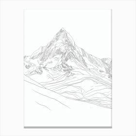 Huascaran Peru Line Drawing 5 Canvas Print