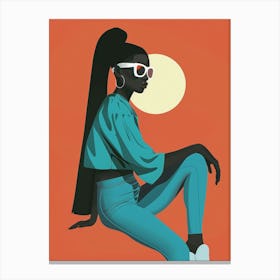 Girl With Sunglasses 14 Canvas Print