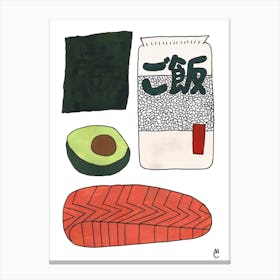 Salmon Sushi Roll Canvas Print