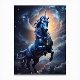 Blue Unicorn Canvas Print