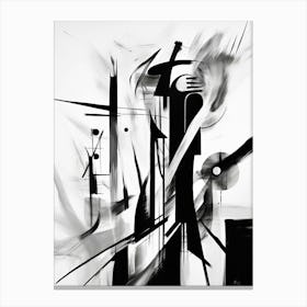 Enigmatic Encounter Abstract Black And White 8 Canvas Print