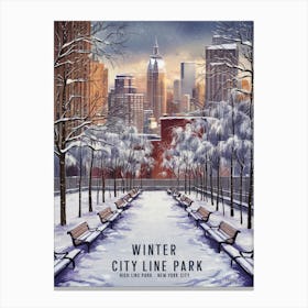 Winter City Park High Line Park Canvas Print