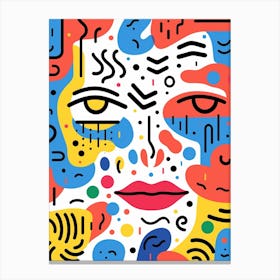 Lines & Shape Face Canvas Print