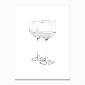 Grey Wine Glasses Canvas Print