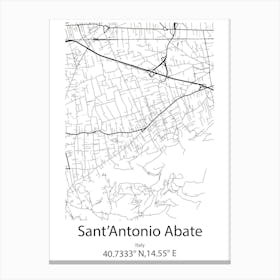 Sant Antonio Abate,Italy Minimalist Map Stampe su tela