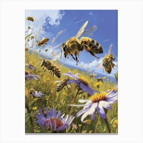 Colletidae Bee Realism Illustration 1 Canvas Print