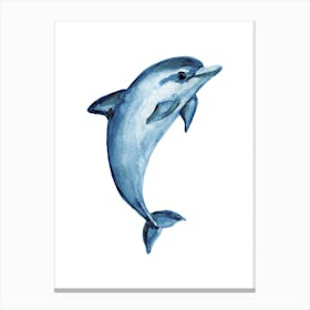 Dolphin Watercolor Painting Canvas Print