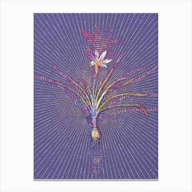Geometric Rain Lily Mosaic Botanical Art on Veri Peri n.0144 Canvas Print