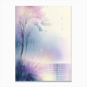 Rain Art Waterscape Gouache 2 Canvas Print