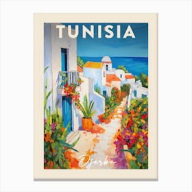 Djerba Tunisia 3 Fauvist Painting  Travel Poster Canvas Print