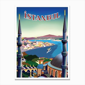 Istanbul and Bosporus Passage Canvas Print