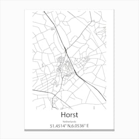 Horst,Netherlands Minimalist Map Canvas Print