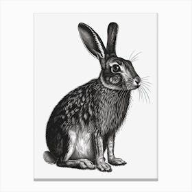 Britannia Petite Blockprint Rabbit Illustration 5 Canvas Print