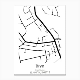 Bryn Mawr Skyway,United States Minimalist Map Canvas Print