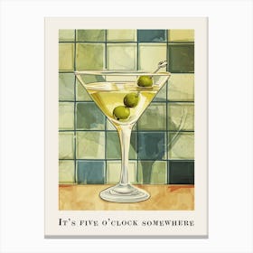 It S Five O Clock Somewhere Tile Poster 3 Canvas Print