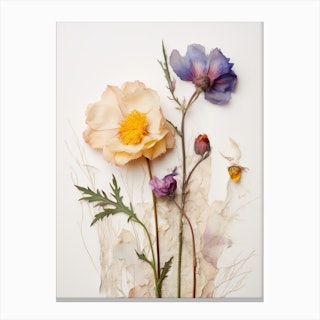 Pressed Flowers I | Large Solid-Faced Canvas Wall Art Print | Great Big Canvas