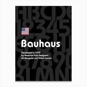 Bauhaus font, 1975 — design typography poster Canvas Print