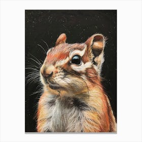 Chipmunk Pastel Watercolour 4 Toile