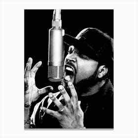 Ice Cube Line Illustration 4 Canvas Print