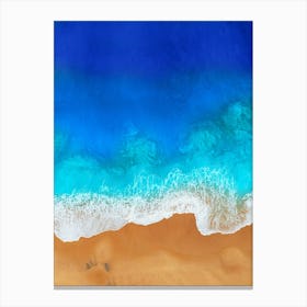 Greece, Seaside, beach and wave #2. Aerial view beach print. Sea foam Canvas Print