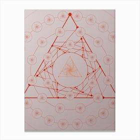 Geometric Abstract Glyph Circle Array in Tomato Red n.0216 Canvas Print