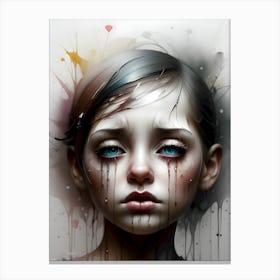 Girl With Tears On Her Face Canvas Print