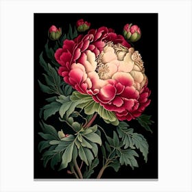 Monsieur Jules Elie Peonies Pink Vintage Botanical Canvas Print
