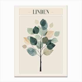 Linden Tree Minimal Japandi Illustration 4 Poster Canvas Print