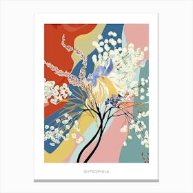 Colourful Flower Illustration Poster Gypsophila 3 Canvas Print