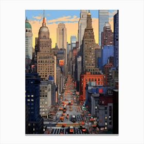 New York Pixel Art 3 Canvas Print