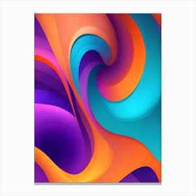 Abstract Colorful Waves Vertical Composition 38 Canvas Print
