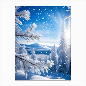 Crystal Snowfall Fresh Holiday Frost Icy Snowflake Texture Beautiful Light Season Hoar Fr (23) Canvas Print