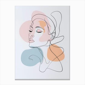 A Stunning Minimalist Drawing Of A Woman. Canvas Print