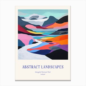 Colourful Abstract Vatnajkull National Park Iceland 2 Poster Blue Canvas Print
