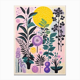 Colourful Botanical Risograph Style 22 Canvas Print
