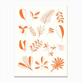 Leaves Orange Canvas Print