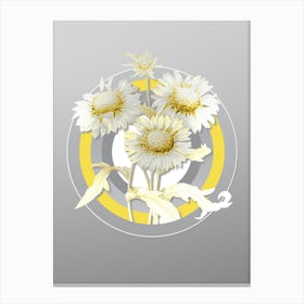 Botanical Blanket Flowers in Yellow and Gray Gradient n.086 Canvas Print