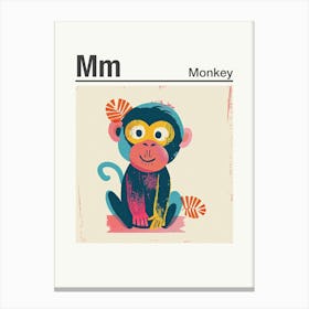 Animals Alphabet Monkey 2 Canvas Print