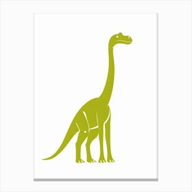 Green Dinosaur Silhouette 1 Canvas Print