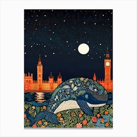 Whale At Night In London Canvas Print