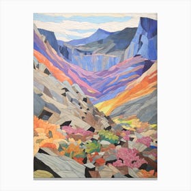 Glyder Fach Wales 2 Colourful Mountain Illustration Canvas Print